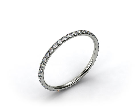 14k White Gold 1.5mm, 46 stone, 0.32ctw Matching Pave Eternity Band